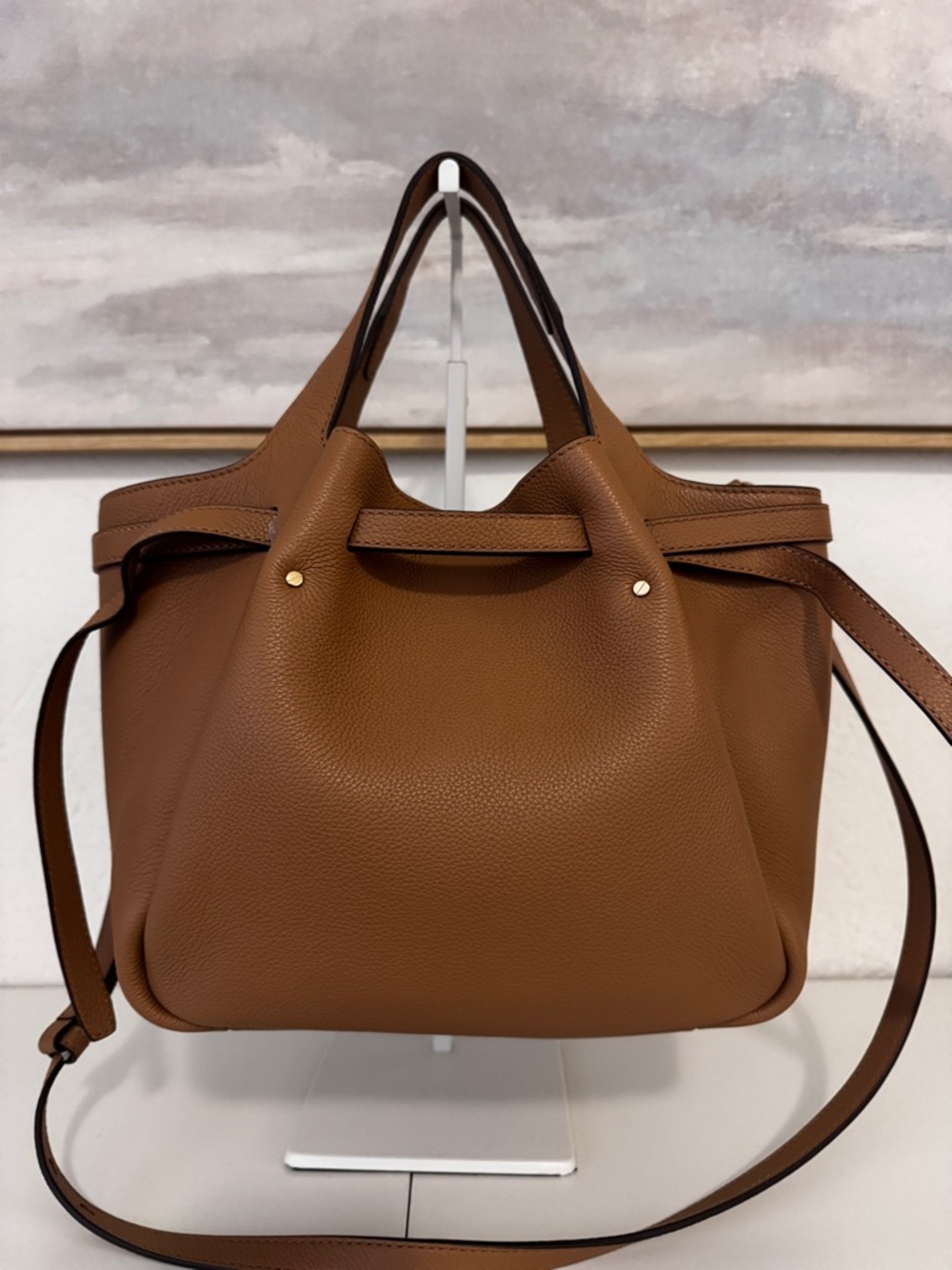 Tory Burch Brown Leather Crossbody Tote - Picture 2 of 13